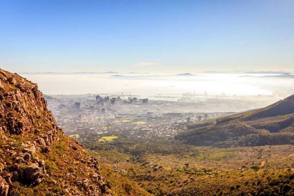 Early morning view from Platteklip Gorge hiking trail